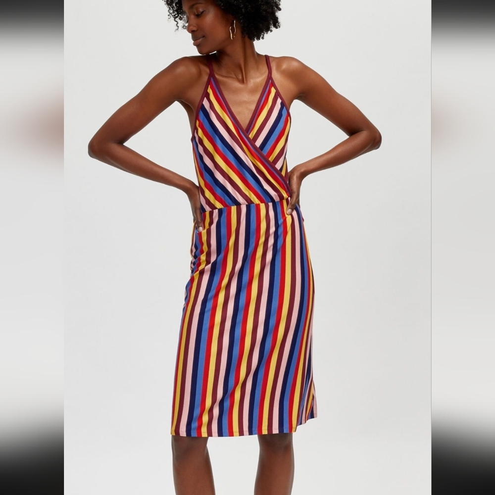 Warehouse Rainbow Wrap Dress